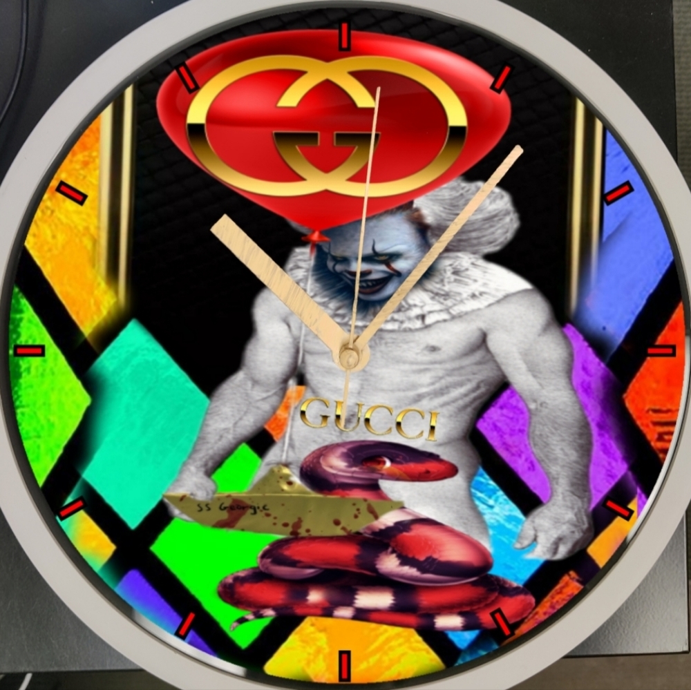 Halloween Horror clown led dance light clock